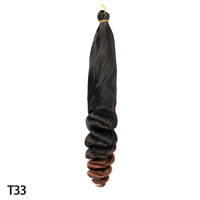 Extensions de cheveux synthétiques bouclés français en gros, vague lâche, trame unique, fibre haute température, cheveux pour tresses au crochet pour femmes