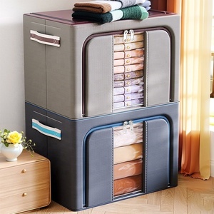 Caja <span class=keywords><strong>de</strong></span> Almacenamiento <span class=keywords><strong>de</strong></span> Ropa <span class=keywords><strong>de</strong></span> Cama Plegable <span class=keywords><strong>de</strong></span> Gran Capacidad Personalizada al por Mayor con Marco <span class=keywords><strong>de</strong></span> Acero Apilable - Product Image 1