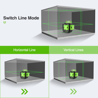 Huepar Pas Cher Prix 12 Lignes 3D Cross Line Laser Niveau Auto-nivelant Faisceau Vert Vertical et Horizontal Huepar S03CG-L