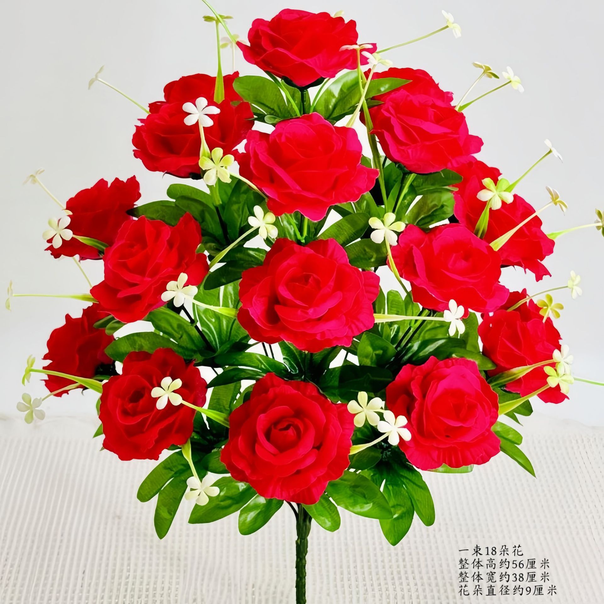 18 tiges hautes princesse rose rouge profond