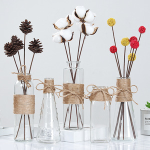 Petit <span class=keywords><strong>vase</strong></span> à fleurs en verre personnalisé bouteille de décoration intérieure en cristal Ins moderne pour fête de mariage <span class=keywords><strong>vase</strong></span> de table transparent en métal design - Product Image 6