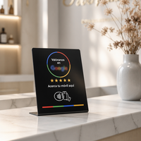 Nouvelle plaque programmable Newbega Spanish Googlesign 13,56 MHz NFC NTAG213 en PVC étanche, carte cadeau, carte de revue, support de table KPD008-7
