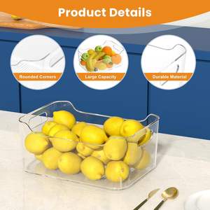 <b>Plastic</b> <b>Storage</b> Bins X-<b>Large</b> <b>Large</b> Pantry Organizer Clear <b>Storage</b> <b>Containers</b> Organizer Multi-Use Bins for Home Kitchen Cabinet - Product Image 4