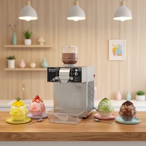 Nueva Máquina de Hielo Raspado de Acero Inoxidable de 750W con 5 Sabores, Totalmente Automática, Consistente, de 1200W, de un Solo Tambor, para Hielo en Copos, Segura para Comida Rápida - Product Image 1