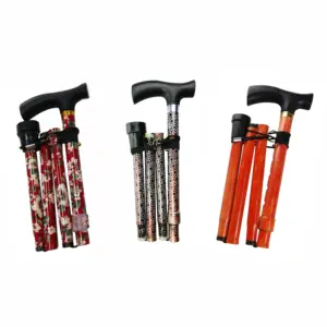 Print rubber foot sticks/canes adjustable foldable stick stylish walking sticks