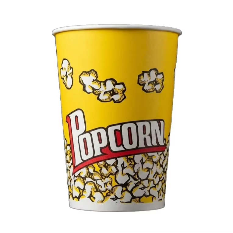 New Arrival Biodegradable Disposable Popcorn Tub & Paper Cups Custom Packaging Bowl for Snack
