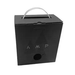 블랙 매트 라미네이션 맞춤형 로고 친환경 튼튼한 휴대용 골판지 주류 알코올 커피 상자 플라스틱 손잡이