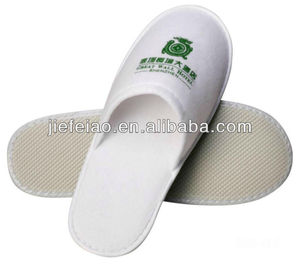 Zapatillas de <span class=keywords><strong>hotel</strong></span> de algodón blanco con precio al por mayor, Zapatillas de terciopelo denso desechables ecológicas con logotipo azul personalizado para hoteles - Product Image 3