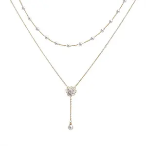 Wholesale creative light luxury beaded necklace women's versatile temperament niche high-end love pearl clavicle necklace