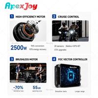 Apexjoy TROMOX-M05 Moto Électrique Intelligente 70km/h 2500W 48V48Ah Autonomie 80km Déverrouillage NFC Contrôle via Application Bluetooth Fournisseur