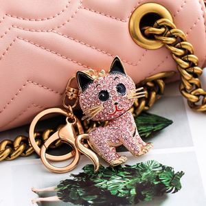 Cute Cat 3d Keychains for Bag Veautiful Metal Custom Keychain With Crystal for Girls High Quality Metal <b>Key</b> <b>Chain</b> - Product Image 2