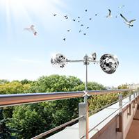 Répulsif pour oiseaux de jardin, répulsif pour oiseaux d'extérieur, respectueux de l'environnement, portable, avec énergie solaire et à vent