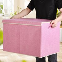 Grands coffres de rangement pour jouets avec couvercle rabattable et séparateurs, bacs de rangement pliables pour salle de jeux