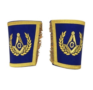 Boutons de manchette brodées bleues faites à la main, accessoire de grande qualité personnalisé, offre spéciale - Product Image 4