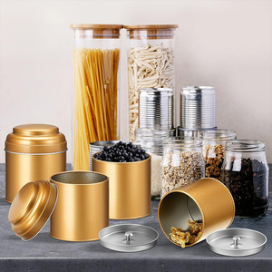 Barattolo in Latta Sigillato a Doppio Coperchio Ecologico per Tè Sfuso, Sacchetti di Tè, Caffè, Zucchero, Caramelle, Spezie, Alimenti per Bambini - Contenitore Rotondo - Product Image 5