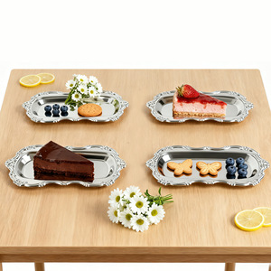 Piatto per Dessert in Acciaio Inox, Vassoio per Snack da Caffè, Frutta Secca, Piatto per Aromaterapia e Conservazione Candele - Product Image 4