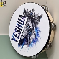 Tambourin à tête de lion personnalisée de 8 pouces pour instrument de musique, bruit fort, vente en gros