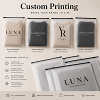 Sacs Ziplock givrés personnalisés de luxe avec impression mate, emballage pour vêtements, présentation pour boutique de mode et marque de prêt-à-porter