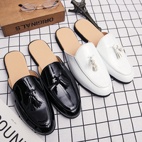Mules à pampilles pour hommes, confortables, légères, tendance, chaussures de marche décontractées, demi-loafers