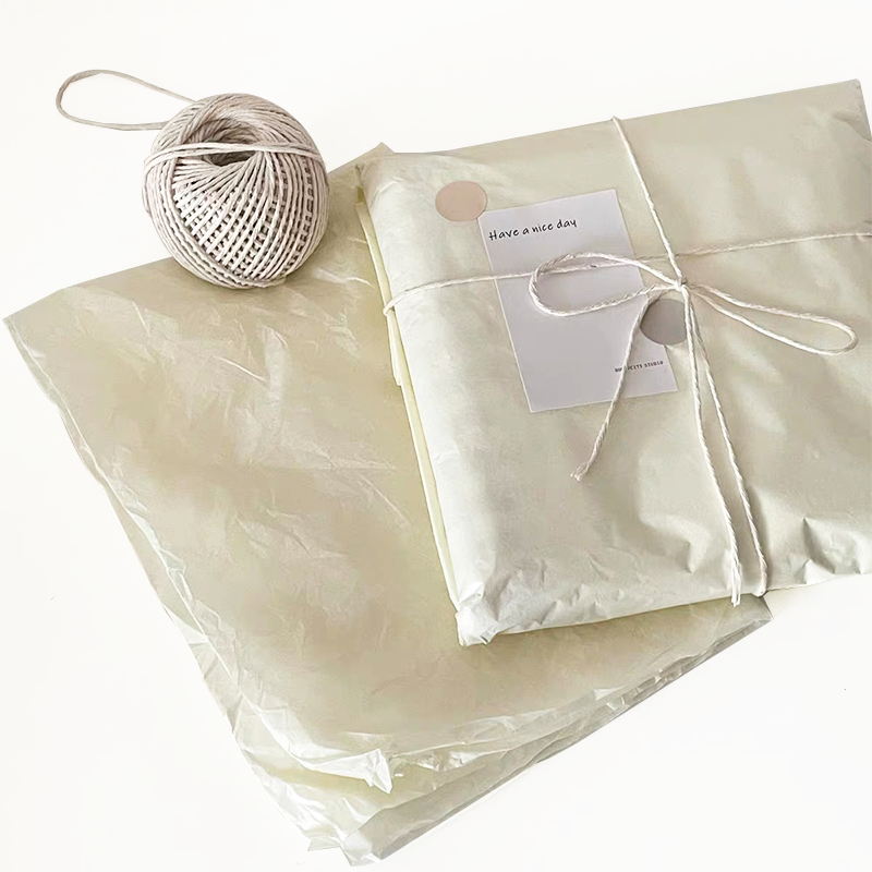 Custom Luxury Packaging Paper Cream Color Tissue Wrapping Paper with logo Products Packaging Clothes Wrap Tissue Paper