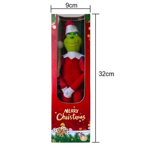 Pendentifs de Noël en <span class=keywords><strong>peluche</strong></span> Grinches à longues jambes rouges et vertes, figurines elfes pour décorations de Noël sur étagère, jouets en <span class=keywords><strong>peluche</strong></span>, en stock - Product Image 2