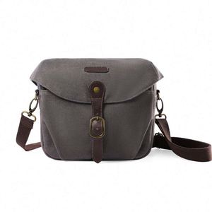 Sac photo gratuit, sacoche en toile pour appareil photo reflex numérique, sac à bandoulière rembourré vintage avec housse de pluie pour femmes et hommes, noir - Product Image 1