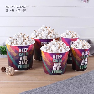 Gobelet et <span class=keywords><strong>seau</strong></span> à popcorn en papier à paroi simple, imprimés sur mesure, de qualité alimentaire, empilables, recyclables, écologiques, jetables, prêts pour les hamburgers - Product Image 2