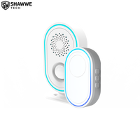 Tuya Smart WiFi Bel Pintu Selamat Datang Sensor Gerak PIR Alarm Anti Maling Aplikasi Seluler Remote Control Bel Pintu Keamanan