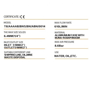 Pompe à membrane pneumatique originale <span class=keywords><strong>Wilden</strong></span> <span class=keywords><strong>T8</strong></span> pour le traitement des eaux usées Applications de l'industrie automobile - Product Image 3