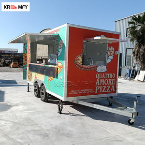 Remorque de restauration carrée avec four à pizza complet et grill, certifiée DOT CE, cuisine mobile pour entreprise de restauration BBQ, food truck - Product Image 1