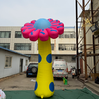 Ballon gonflable en forme de fleur de dessin animé de 4 m pour la décoration de parcs, jardins et camping-casernes