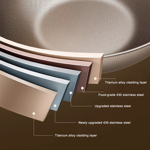 Poêle à frire antiadhésive de 32 cm, <span class=keywords><strong>Titan</strong></span> Pfanne, en titane et acier inoxydable, avec couvercle, compatible avec toutes les plaques de cuisson, y compris l'induction - Product Image 4