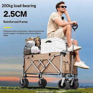 Heavy Duty Folding <b>Camping</b> Wagon 200kg Load 12 Bearing Pro System 2 5cm Carbon Steel Frame All Terrain 40HQ FCL Wholesale - Product Image 5
