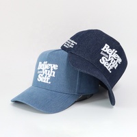 Gorras de Béisbol Clásicas Deportivas de Mezclilla para Hombre y Mujer, Estilo Vintage, 5 Paneles, Estructuradas, con Logotipo Bordado, Venta al Por Mayor OEM Personalizada