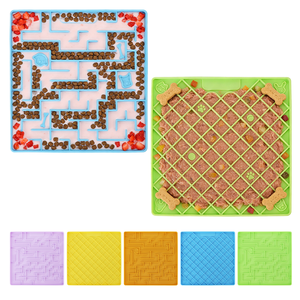 Alfombrilla de silicona de grado alimenticio para perros y gatos, comedero lento con ventosa, tapete de rompecabezas para baño, aseo, entrenamiento y alivio de la ansiedad - Product Image 1