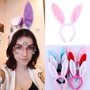 Nouveauté : Bandeaux oreilles de lapin de dessin animé pour enfants, accessoires de costume de lapin de Pâques, bandeaux oreilles de lapin en peluche pliables pour Pâques - Product Image 2