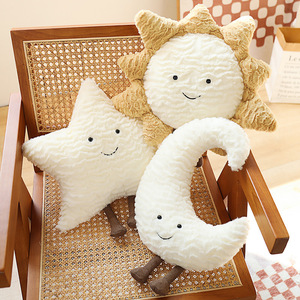 Jouets en peluche mignons en forme d'étoile, de lune et de soleil, coussin décoratif pour canapé, oreiller de décoration pour la maison - Product Image 4