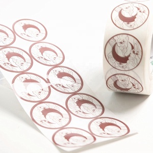 Autocollants transparents personnalisés en or rose imperméables avec logo pour la promotion (vente en gros) - Product Image 1