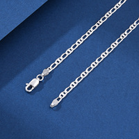 Collier chaîne câble pour femme italienne en argent sterling massif 925 plaqué rhodium tendance pour cadeau ou mariage