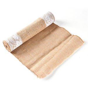 Camino de Mesa de Yute con Encaje, Decoración de Interiores, Estilo Rústico Campestre, para Bodas, Despedidas de Soltera y Fiestas - Product Image 3