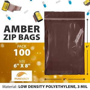 Db Brown Plastic <b>Zip</b> <b>Bags</b> 6 X 8 Inches Reclosable Storage Pack For Sundries Organization - Product Image 3