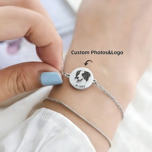 Wholesale the Latest Fashion Stainless Steel <b>Custom</b> Pet Portrait DIY <b>Name</b> Engraving Jewelry Set for Gift Party - Product Image 4
