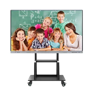 LONTON papan pintar sekolah kustom, papan layar sentuh digital beyaz tahta, papan putih digital interaktif 75 inci untuk mengajar