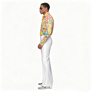 Costume d'inspiration orientale rétro années 70/80, tenue <span class=keywords><strong>disco</strong></span> hippie pour couples, tenue de scène et de danse, polyester, adulte unisexe - Product Image 2
