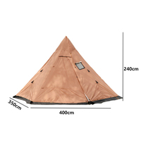 Usine ultraléger Camping en plein air tente pyramide 3-4 personnes étanche plage tipi neige jupe cheminée trou aluminium randonnée tentes
