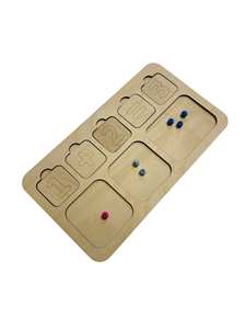 Tablero de Matemáticas de Madera Montessori para Sumas, Restas, Comparación y Conteo, Juguete con Pompones, Ayuda Educativa para Niños - Product Image 3
