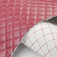 Coussin de canapé en tissu simili cuir imperméable, élastique, brodé, matelassé, avec fond en PU, motif quadrillé diagonal, ceinture décorative