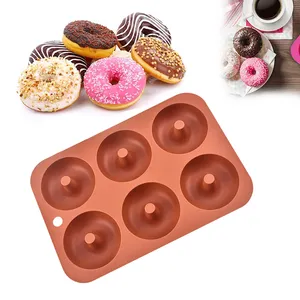Mascot Heat Resistant BPA Free Non-Stick Microwave Oven Cake Pan 6 Cavity Silicone Donut Baking Molds For