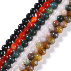 JD GEMS <span class=keywords><strong>Agate</strong></span> rouge naturelle Onyx <span class=keywords><strong>noir</strong></span> <span class=keywords><strong>Agate</strong></span> indienne perles rondes en vrac perles en pierre naturelle idéale pour la fabrication de bijoux à bricoler soi-même - Product Image 4