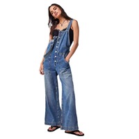 Nouvelle combinaison en jean cargo pour femmes, avec largeur de sangle réglable et poches sur les jambes, vente en gros pour l'Europe et les États-Unis.